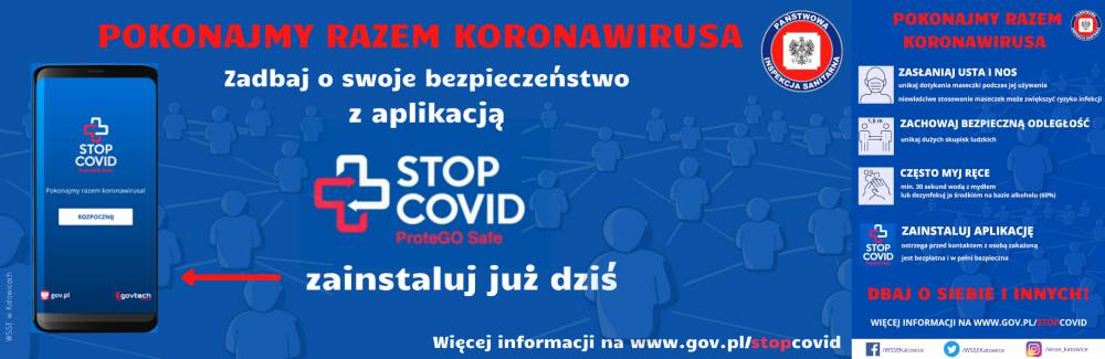 Akcja promująca aplikację STOP COVID ProteGO Safe